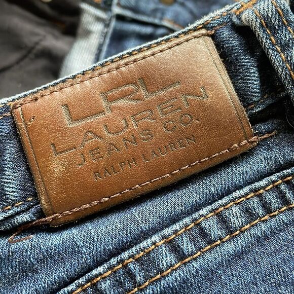 Ralph Lauren LRL Ripped Jean Shorts 5 pocket Dark Wash Destroyed Womens Size 6 - Picture 9 of 11